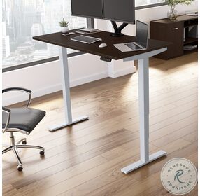 Move 40 Series Mocha Cherry And Cool Gray Metallic 60" Adjustable Height Standing Desk