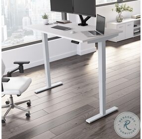 Move 40 Series White And Cool Gray Metallic 60" Adjustable Height Standing Desk