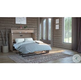 Pur Rustic Brown 61" Full Cabinet Bed With Mattress