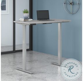 Move 60 Platinum Grey 48" Electric Adjustable Height Standing Desk With Cool Grey Metallic Base
