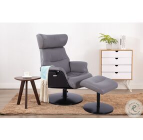 Relax-R Steel Air Leather Sennet Recliner and Ottoman
