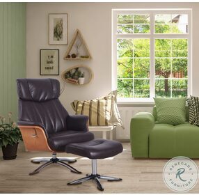 Relax-R Espresso Air Leather Caitlin Recliner and Ottoman