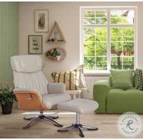 Relax-R Cobble Air Leather Caitlin Recliner and Ottoman