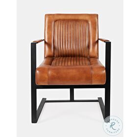 Global Archives Saddle Leather Accent Chair