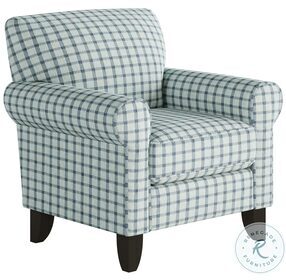 Howbeit Blue Spa Rolled Arm Accent Chair