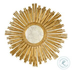 Margeaux Gold Leaf Handcarved Starburst Mirror
