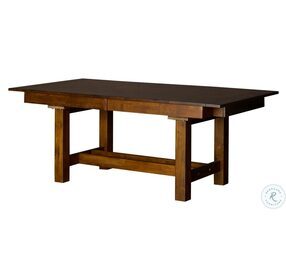 Mariposa Rustic Whiskey Trestle Extendable Dining Room Set