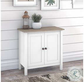 Mayfield Shiplap Gray And Pure White Accent Storage Cabinet With Doors