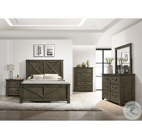 Memphis Antique Gray King Panel Bed