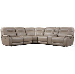 Axel Parchment Power Reclining Sectional