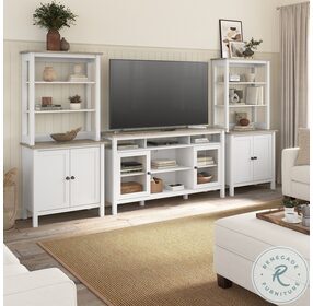 Mayfield Pure White and Shiplap Gray 70" Entertainment Center