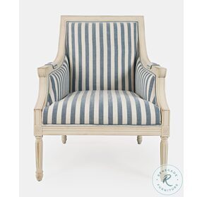 McKenna Blue Stripe Accent Chair