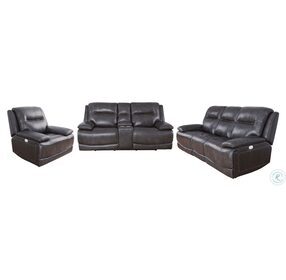 Colossus Napoli Grey Power Reclining Sofa with Power Headrest