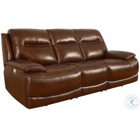 Colossus Napoli Brown Leather Zero Gravity Power Reclining Living Room Set