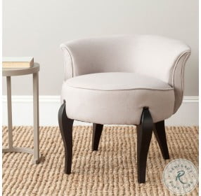 Mora Taupe French Leg Linen Vanity Chair