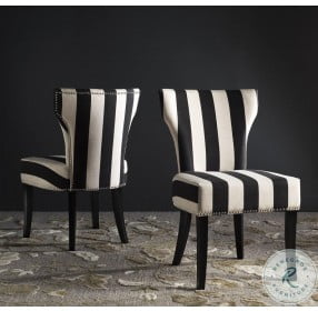 Jappic Black And White 22" Side Chair Set Of 2