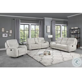Lucerne White Reclining Console Loveseat