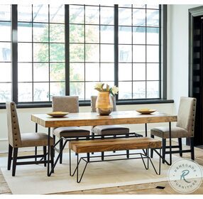Tyler Natural And Black Rectangular Dining Table
