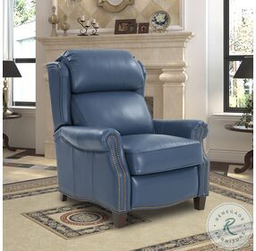 Meade Marisol Blue Leather Recliner
