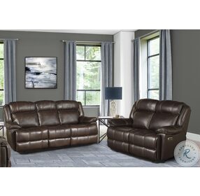 Eclipse Florence Brown Power Reclining Loveseat with Power Headrest