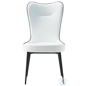 Mickey White Leather Dining Chair Set of 2