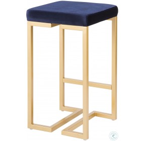 Midas Gold and Blue Counter Stool Set of 2