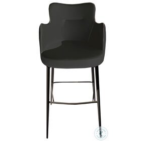 Minnie Anthracite Gray Leather Counter Height Stool