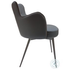 Minnie Anthracite Gray Leather Arm Chair