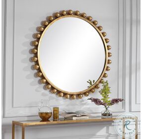Cyra Metallic Gold Leaf Mirror