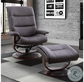 Knight Chocolate Manual Reclining Swivel Chair With Ottoman