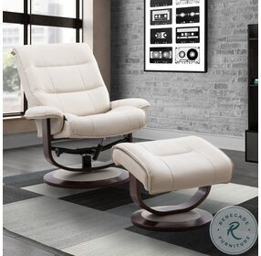 Knight Oyster Manual Reclining Swivel Chair With Ottoman