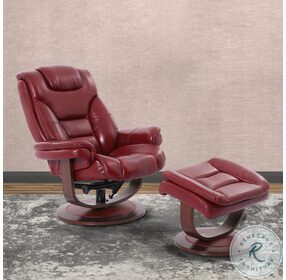 Monarch Rouge Swivel Recliner with Ottoman