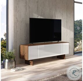 Monza Walnut And White TV Stand