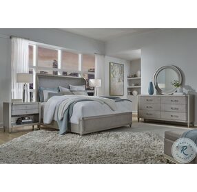 Zoey Silver King Upholstered Shelter Bed
