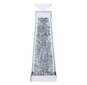 Sparkle Silver Contemporary Crystal 47" Candleholder