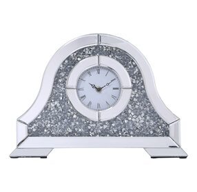 Sparkle Silver Crystal 15.7" Table Clock