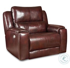 Dazzle Hickory Leather Power Recline And Headrest Chair And A Half
