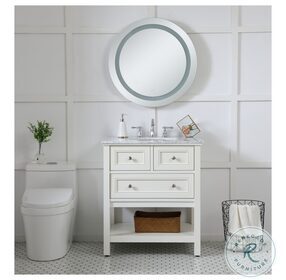 Helios Silver 28" Hardwired LED Mirror With Touch Sensor