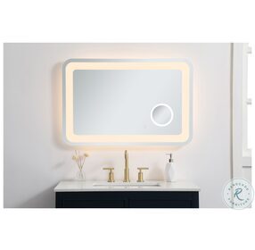 MRE52436 Lux Glossy White Rectangle LED Mirror