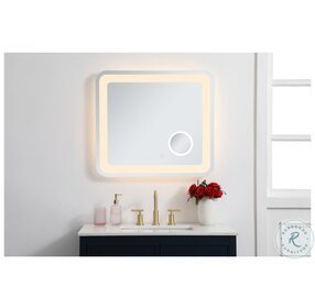 MRE52730 Lux Glossy White Rectangle LED Mirror