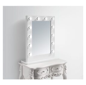 Hollywood 28" Rectangular Glossy White Mirror With 5000k Temperature