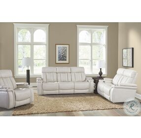 Royce Fantom Ivory Power Reclining Sofa with Drop Down Console and Power Headrest