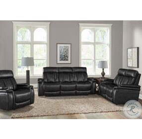 Royce Midnight Power Reclining Sofa with Drop Down Console Table
