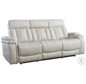 Royce Fantom Ivory Power Reclining Living Room Set with Drop Down Console