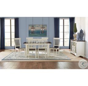 Mariposa Cocoa And Chalk Leg Extendable Dining Table