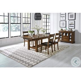 Mariposa Rustic Whiskey Trestle Extendable Dining Table