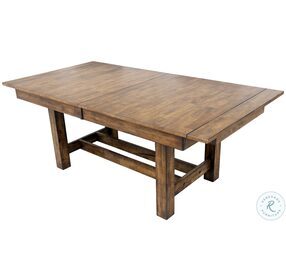 Mariposa 132" Rustic Whiskey Extendable Trestle Dining Room Set