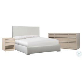 Solaria Grey California King Upholstered Panel Bed