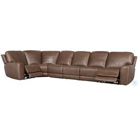 Torres Medium Brown 6 Piece LAF Power Reclining Sectional