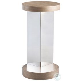Modulum Polished Stainless Steel And Sahara Accent Table